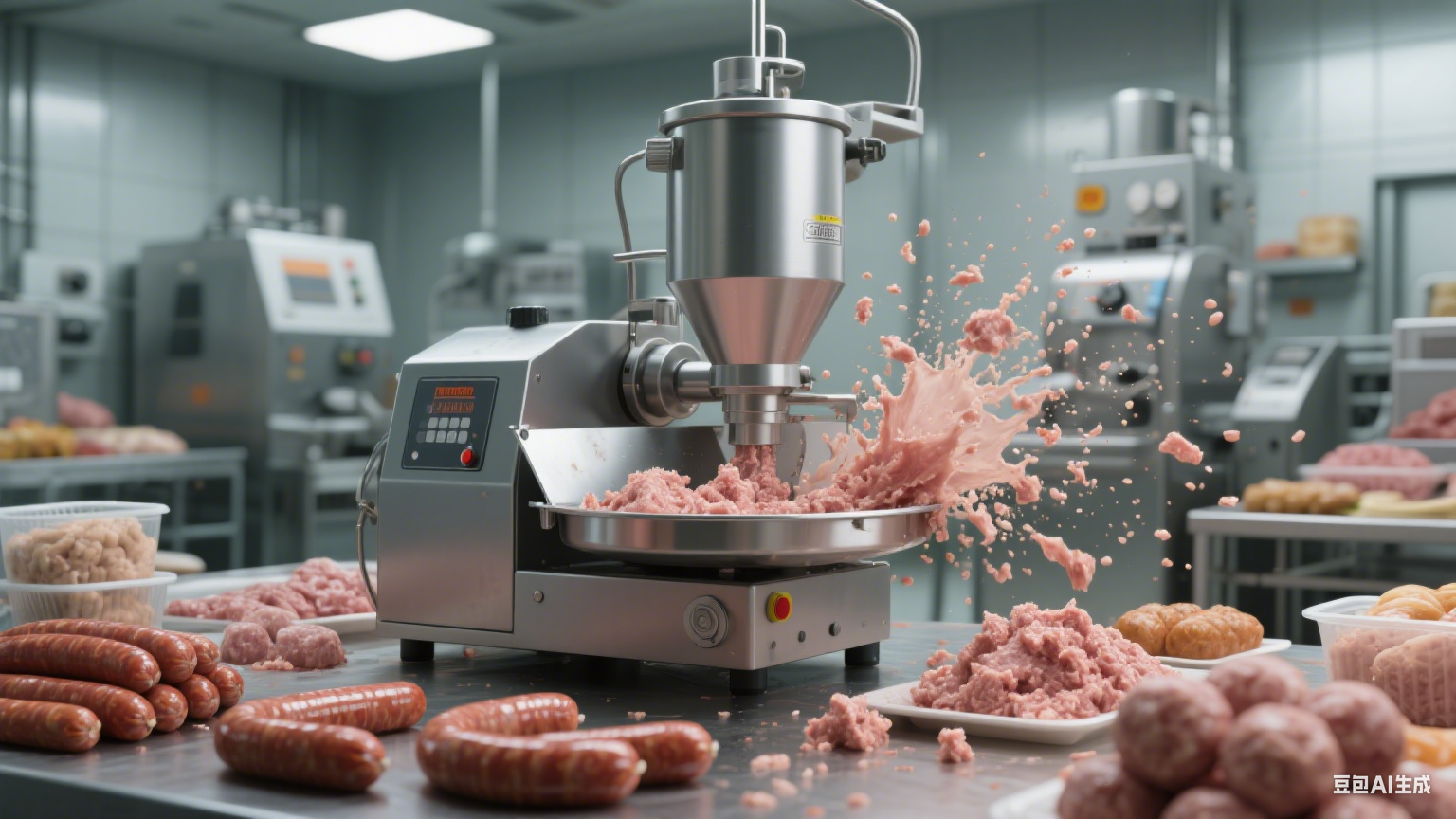 在肉类加工、速冻食品、调味品制作等食品领域，斩拌机是提升生产效率(图1)