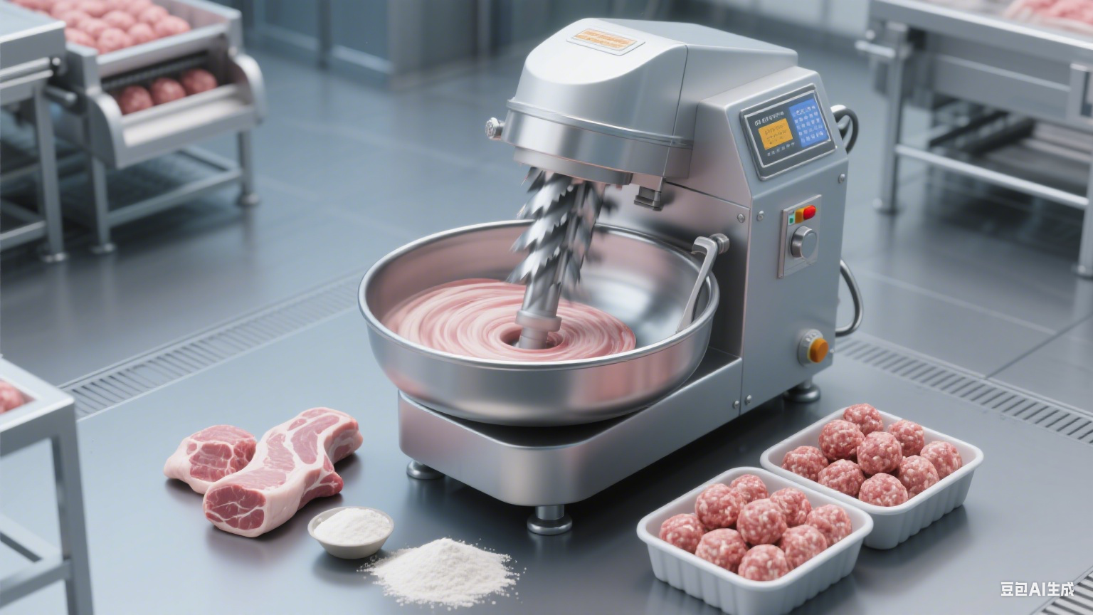 斩拌机的优点，提到斩拌机，不少人会想到肉制品加工车间里忙碌的身影(图3)