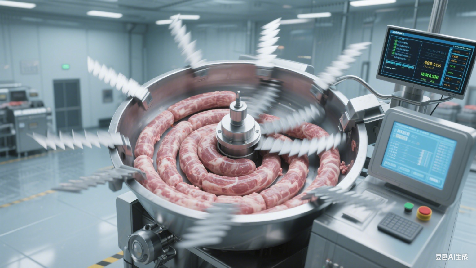斩拌机在猪肉加工厂的实时操作和简单认识(图3)