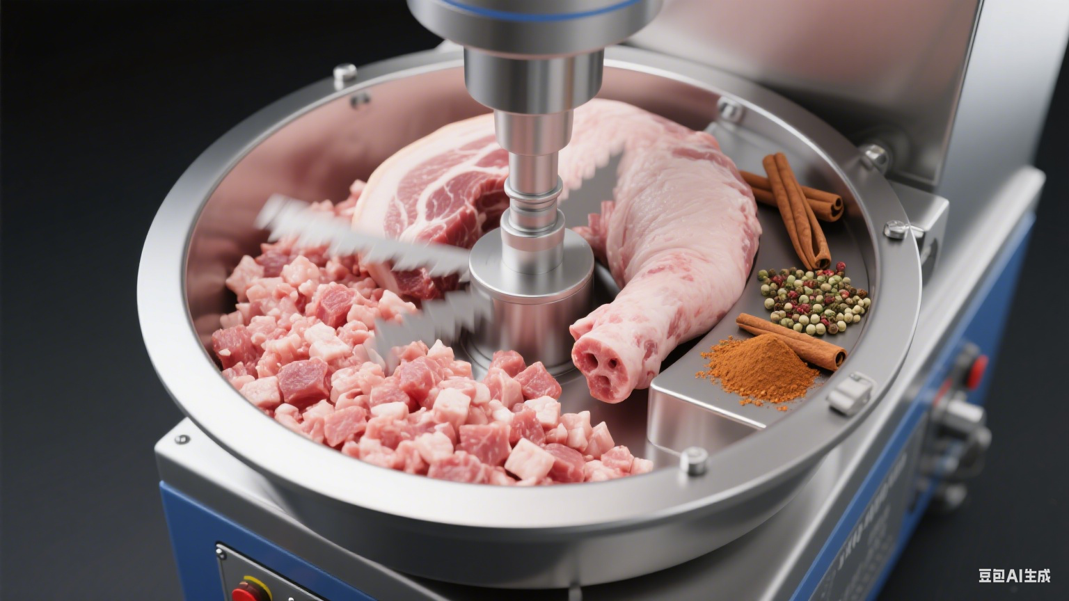 斩拌机在猪肉加工厂的实时操作和简单认识(图4)