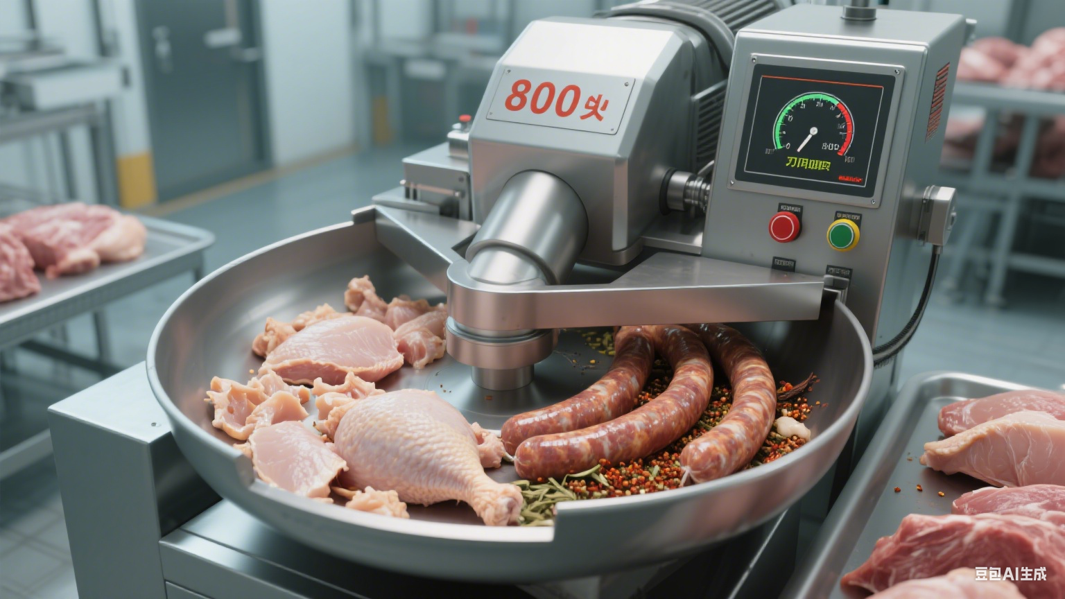 没想到，鸡肉也可以使用斩拌机来操作，这让人很是惊讶！(图3)