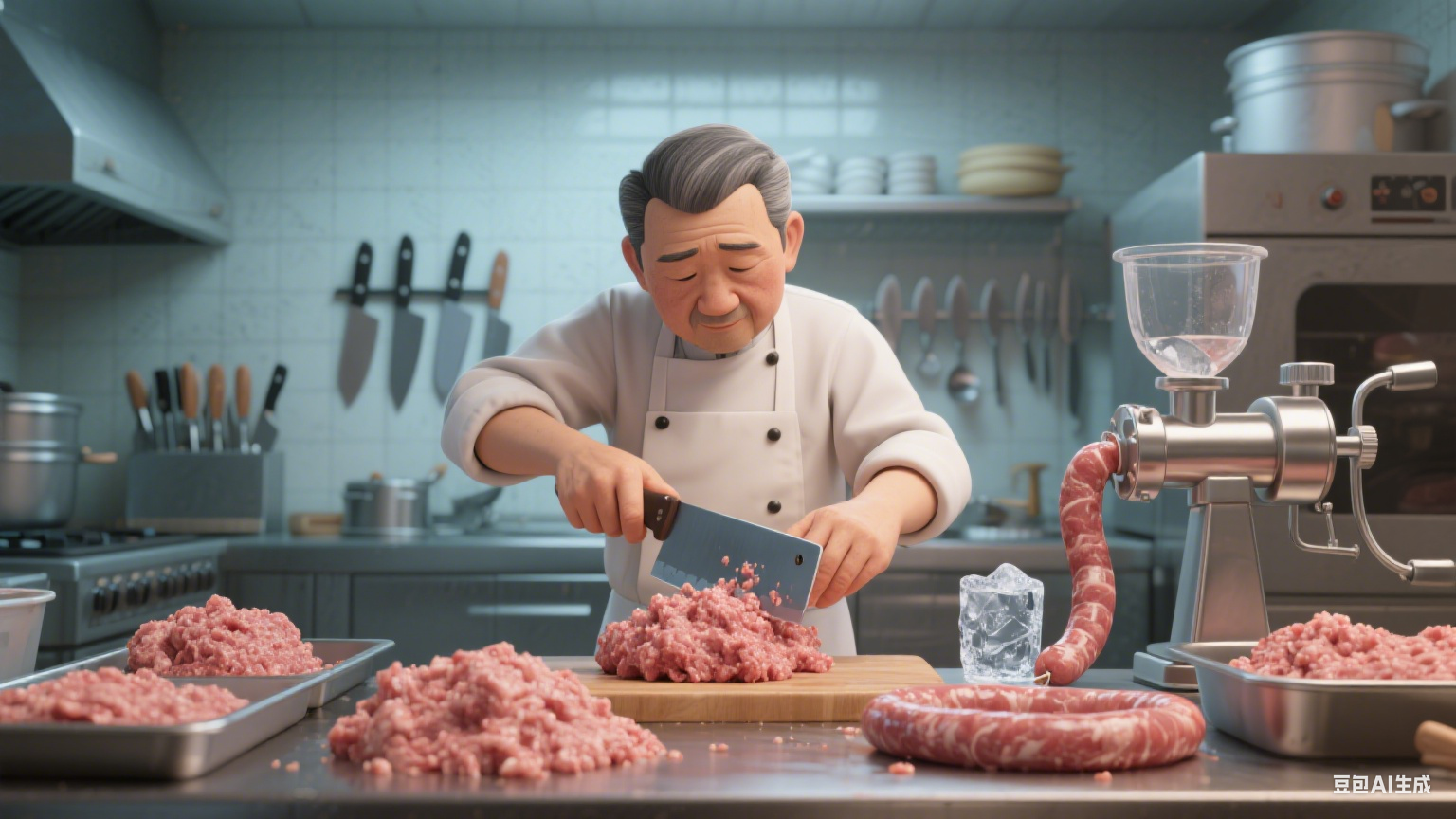 香肠馅料斩拌机：能拌匀调料和肉泥吗？肉泥有颗粒吗？(图4)