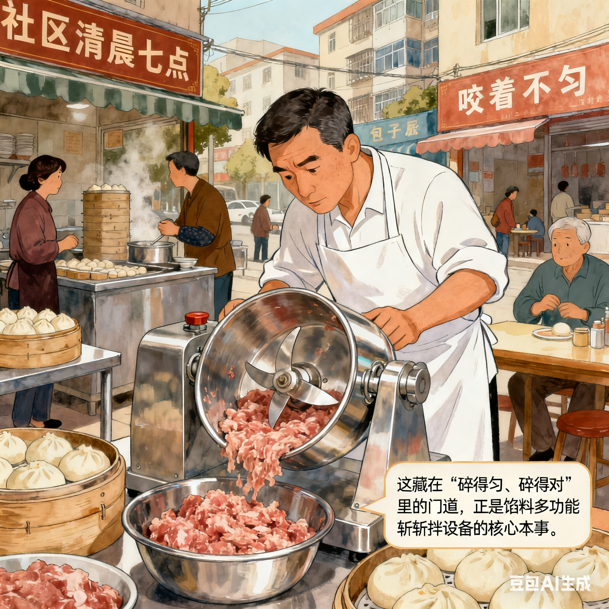 馅料切碎有 “分寸”：多功能斩拌设备的碎度玄机(图1)