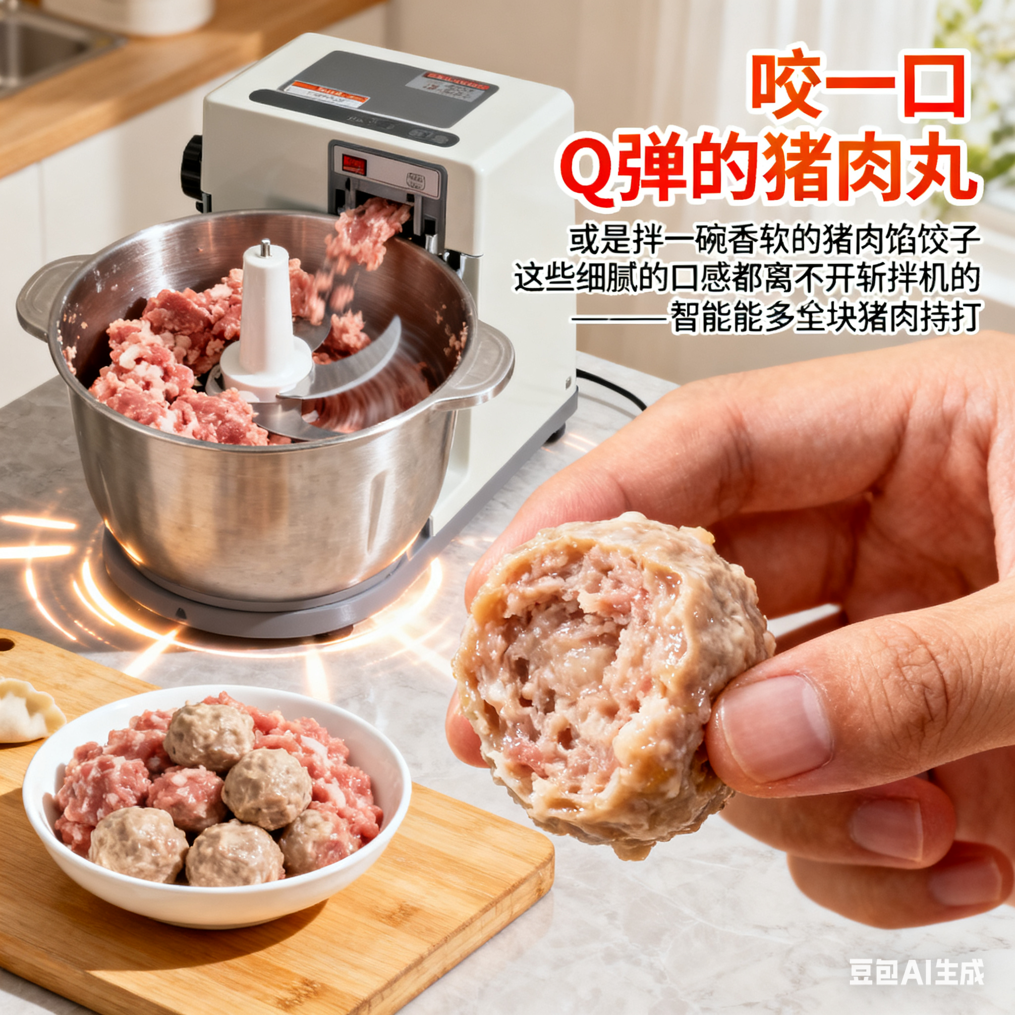 斩拌机把猪肉变肉泥，得花多久？(图1)