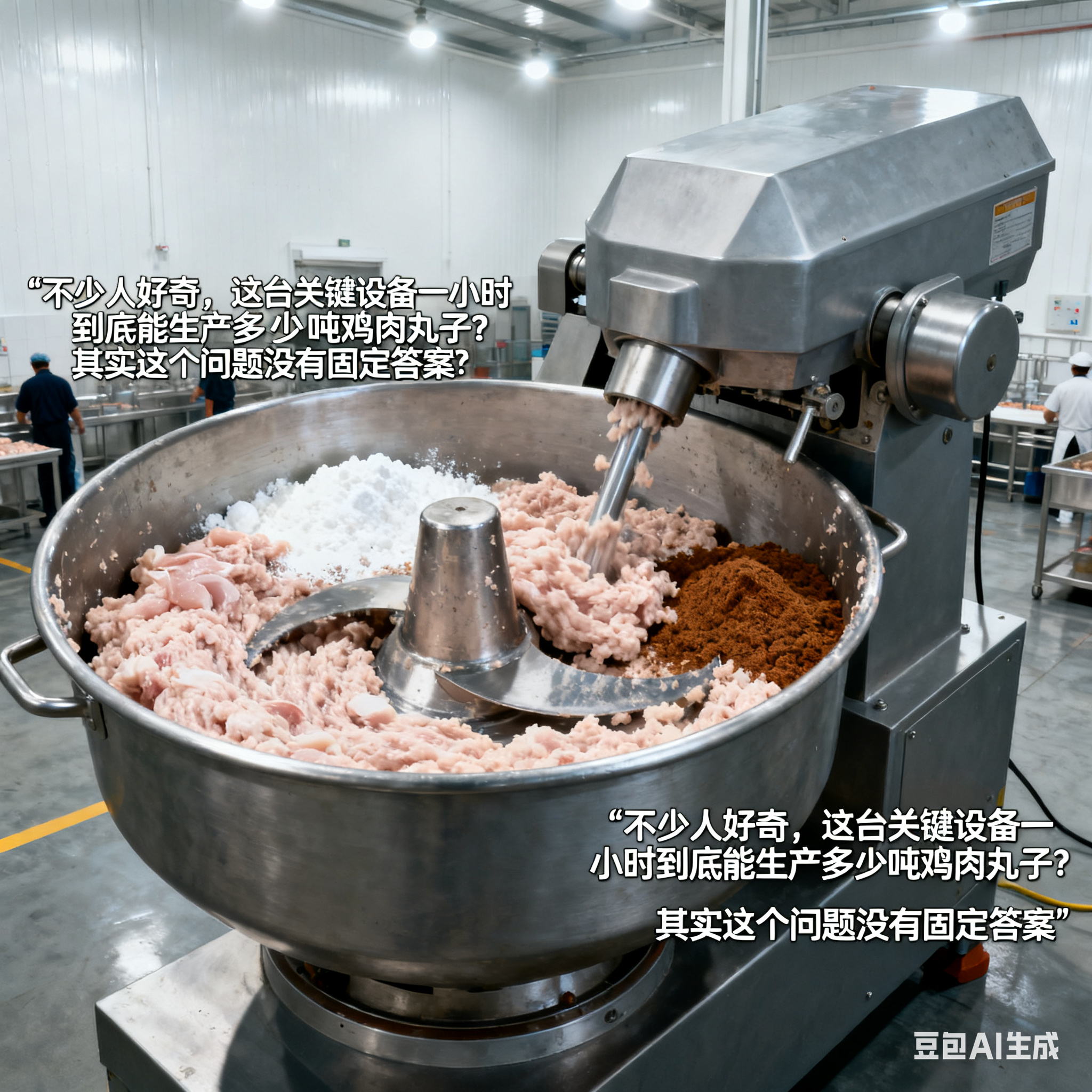 斩拌机一小时，能产多少吨鸡肉丸子？(图1)