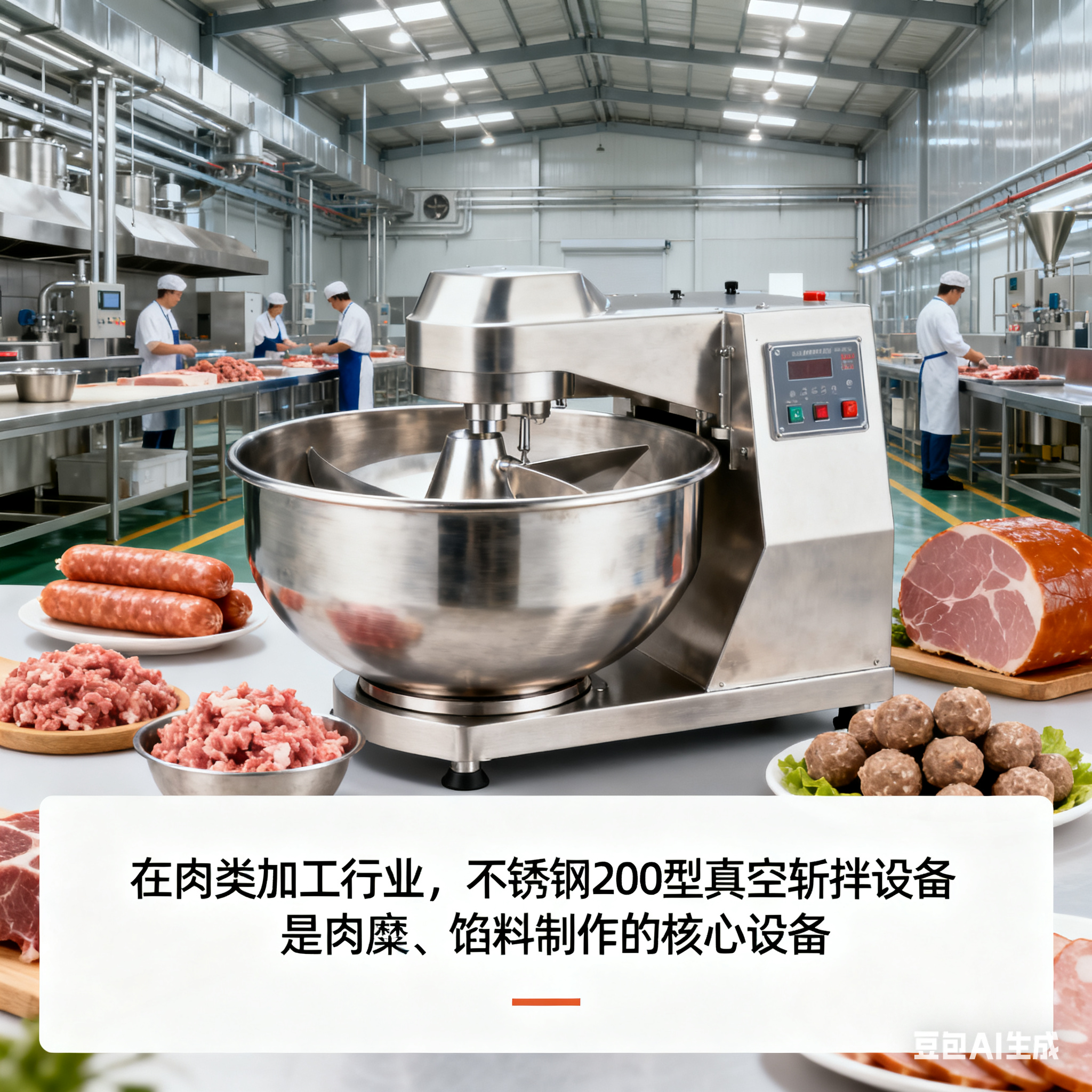 不锈钢 200 型真空斩拌设备，自动化程度如何？(图1)