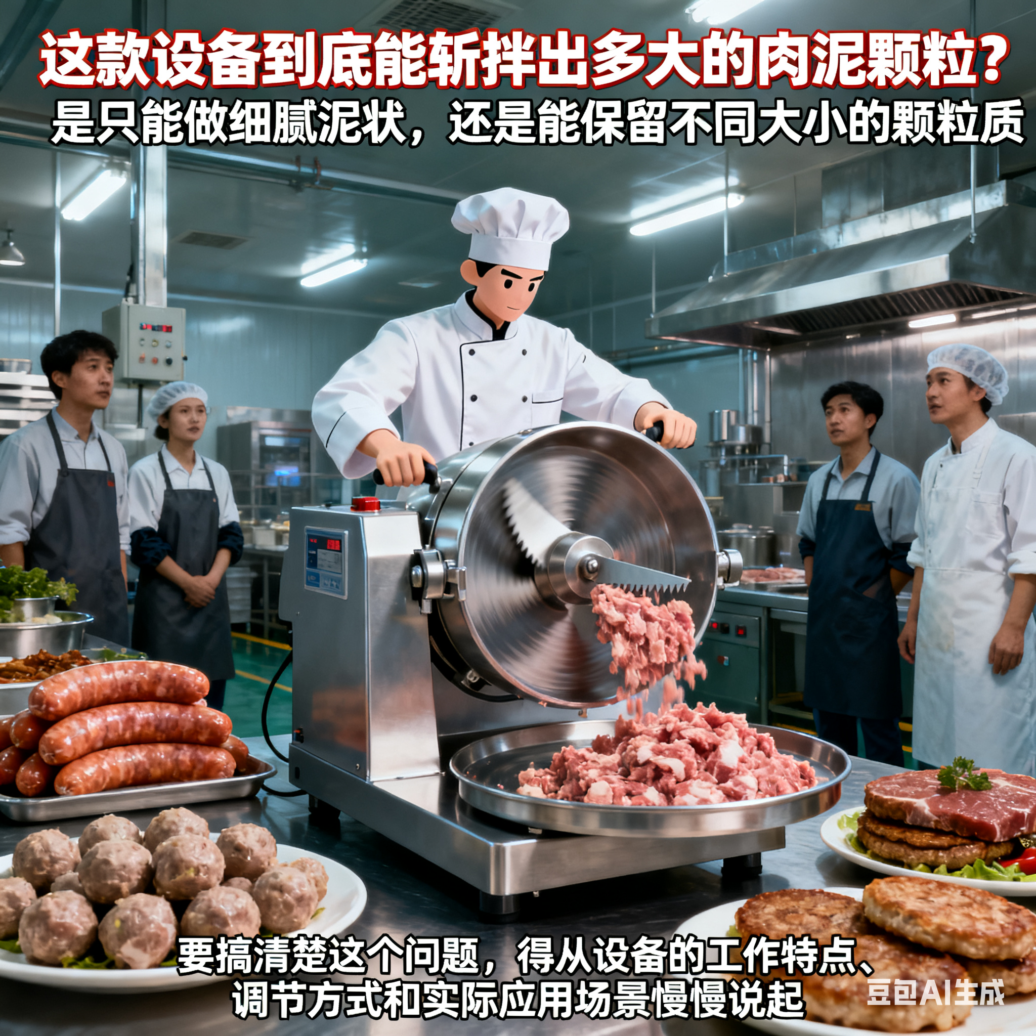 多功能高速斩拌机，能斩出多大的肉泥颗粒？(图1)