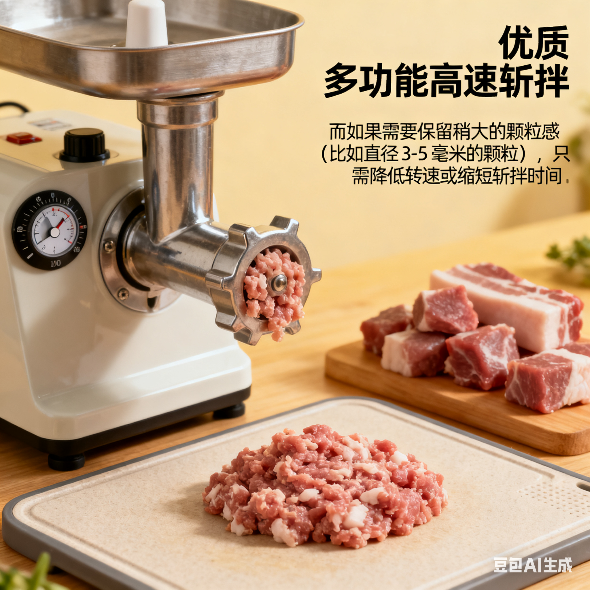 多功能高速斩拌机，能斩出多大的肉泥颗粒？(图2)