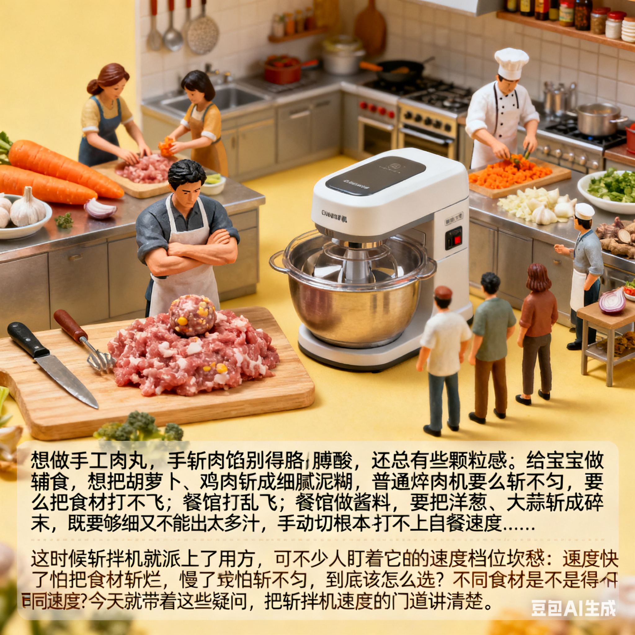 斩拌机斩拌速度怎么选？不同食材都适配吗？